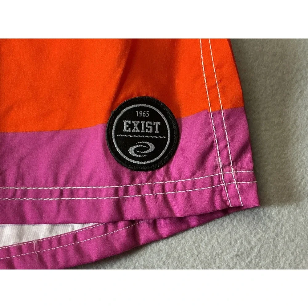 Exist Swim Men's Pride Rainbow Striped Swim Trunks Board Shorts XXL NWT